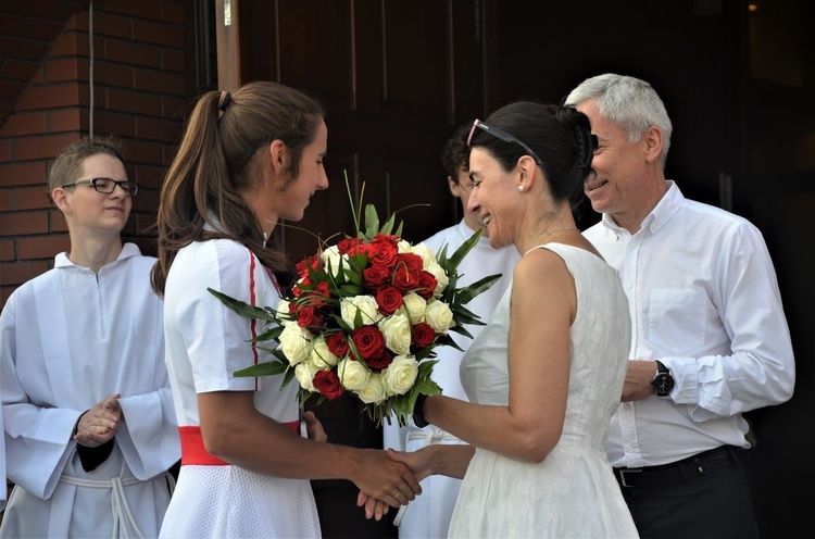 Powitanie wioślarki Marii Sajdak w parafii Kraków-Kliny