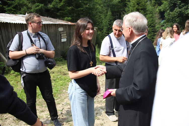 Powitanie symboli ŚDM na Śnieżnicy