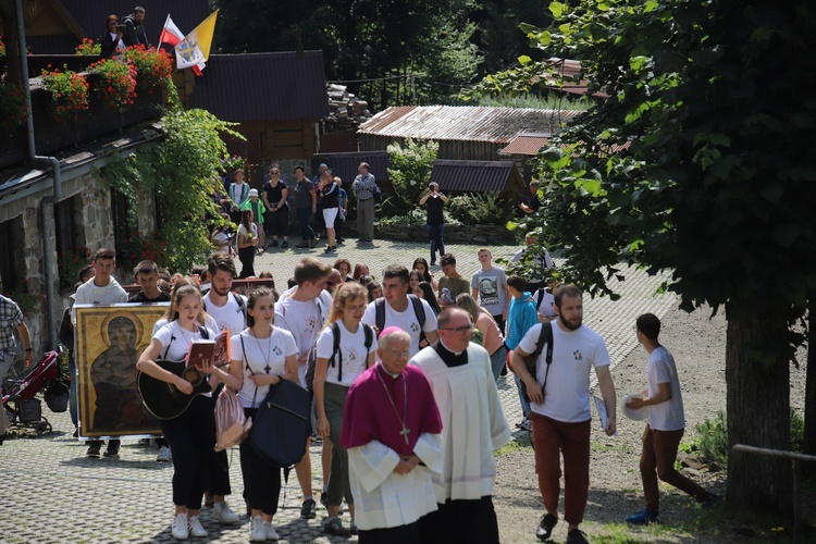 Powitanie symboli ŚDM na Śnieżnicy