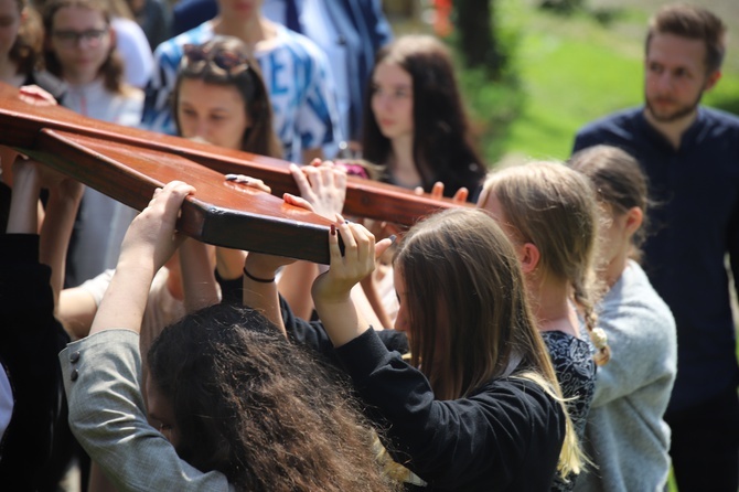 Powitanie symboli ŚDM na Śnieżnicy