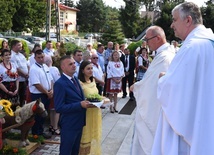 Powitanie dożynkowych delegacji.