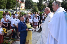 Powitanie dożynkowych delegacji.