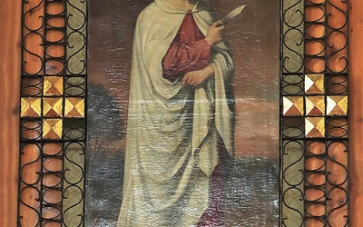 XVII-wieczny wizerunek patrona parafii. 