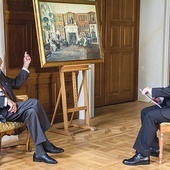 	Jan A. Tarnowski podczas rozmowy z Piotrem Dumą.
