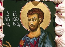 Ikona autorstwa Katarzyny Kobuszewskiej na wystawie „Święci Pańscy w ikonie” w Muzeum Diecezjalnym w Płocku.
