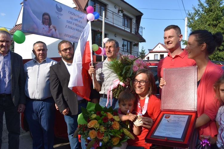 Powitanie Renaty Kałuży, brązowej medalistki z Tokio