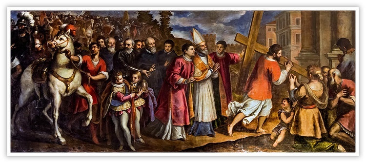 Jacopo Negretti 
znany jako Palma młodszy
Cesarz Herakliusz wnosi Święty Krzyż do Jerozolimy 
olej na płótnie, ok. 1620
kościół Santa Maria Assunta, Wenecja