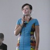 Katarzyna Łabuda na spotkaniu z mieszkańcami wsi w powiecie dzierżoniowskim.