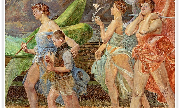 Jacek Malczewski "Tobiasz z aniołami", olej na desce, ok. 1908 r. Muzeum Śląskie, Katowice