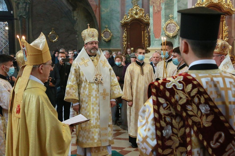 Nabożeństwo pod przewodnictwem abp. Światosława Szewczuka, arcybiskupa większego kijowsko-halickiego w lubelskiej archikatedrze.