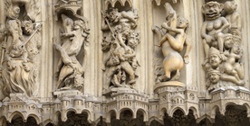 Zdobienia na katedrze Notre Dame w Paryżu