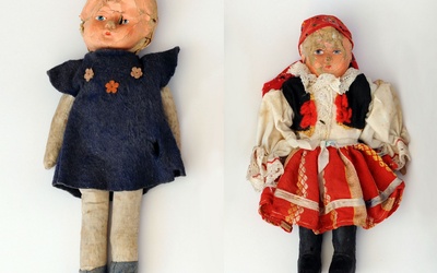 Dziecięce lalki zachowane posród eksponatów Majdanka.