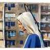 52-letni artysta przedstawia migawki z życia miasta,  wśród których nie brakuje nawiązań do katolicyzmu.