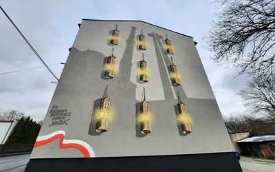 Katowice. Odsłonięto mural upamiętniający dziewięciu górników z kopalni Wujek. To inicjatywa kibiców GKS Katowice