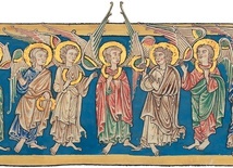 Aniołowie plag, miniatura, tzw. Beatus Manuscript, Hiszpania, ok. 1180 r., Metropolitan Museum of Art.
