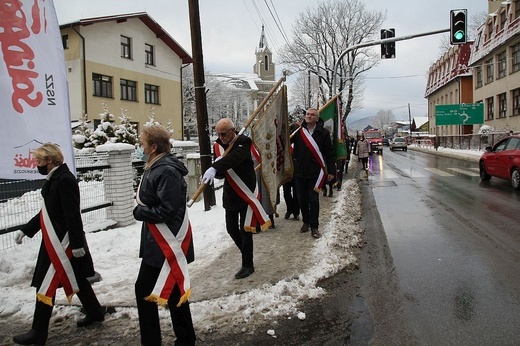 40. rocznica wprowadzenia stanu wojennego i poświęcenia sztandaru "Solidarności" w Rajczy