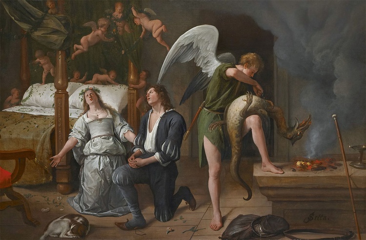 Jan Steen, Modlitwa Tobiasza i Sary.