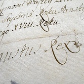 ▲	Dokument podpisany własnoręcznie przez króla Augusta II. 