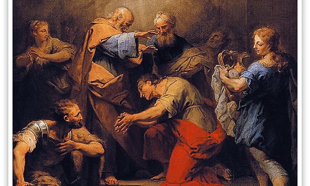 Jean Restout "Ananiasz przywraca wzrok św. Pawłowi", olej na płótnie, 1719 r. Luwr, Paryż