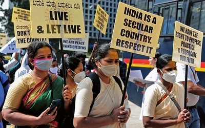 Protest chrześcijan w Bangalore,  22 grudnia 2021 r.