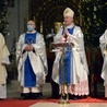 Rocznicowa Eucharystia. Od lewej: ks. prał. Jarosław Wojtkun, proboszcz parafii św. Kazimierza, ks. Sławomir Płusa, bp Piotr Turzyński oraz ks. Kazimierz Stasiak, pallotyn ze Świętej Katarzyny.