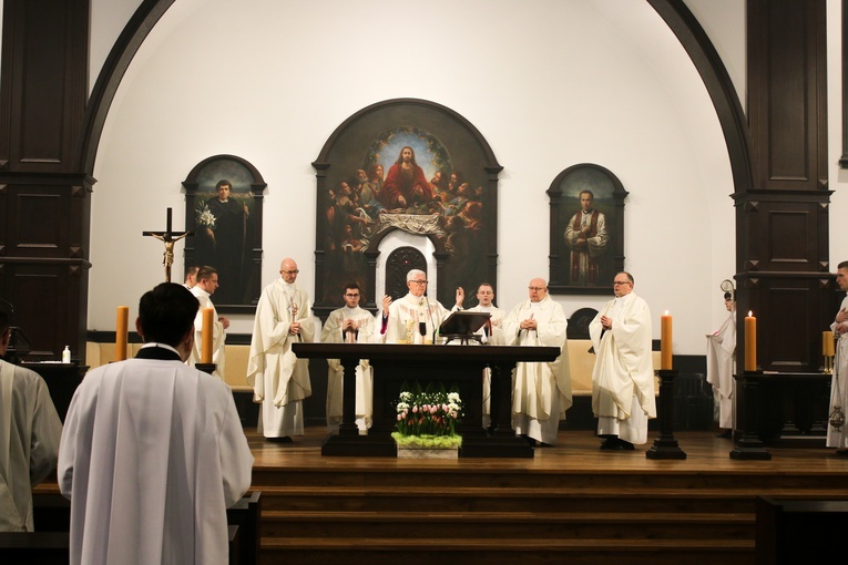 Abp Skworc wraz z abp. Galbasem z wizytą w seminarium