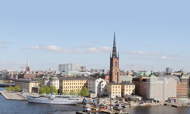 Panorama Sztokholmu, miasta, w którym Laurentius Nielsen działał na dworze króla Jana III.