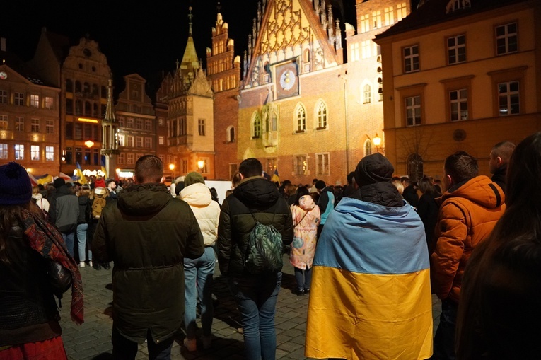 Wiec solidarności z Ukrainą we Wrocławiu