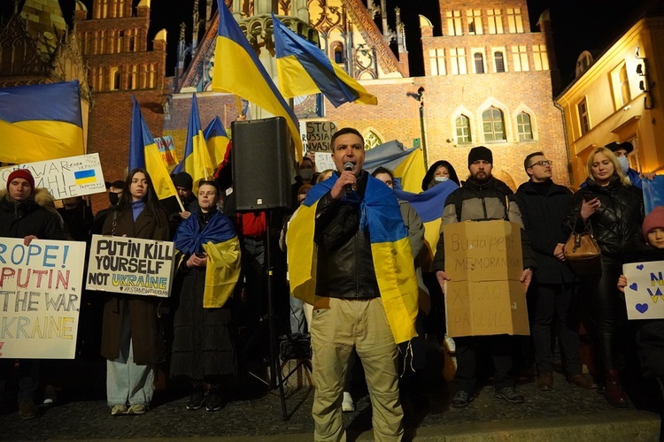 Wiec solidarności z Ukrainą we Wrocławiu