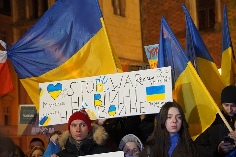 Wiec solidarności z Ukrainą we Wrocławiu