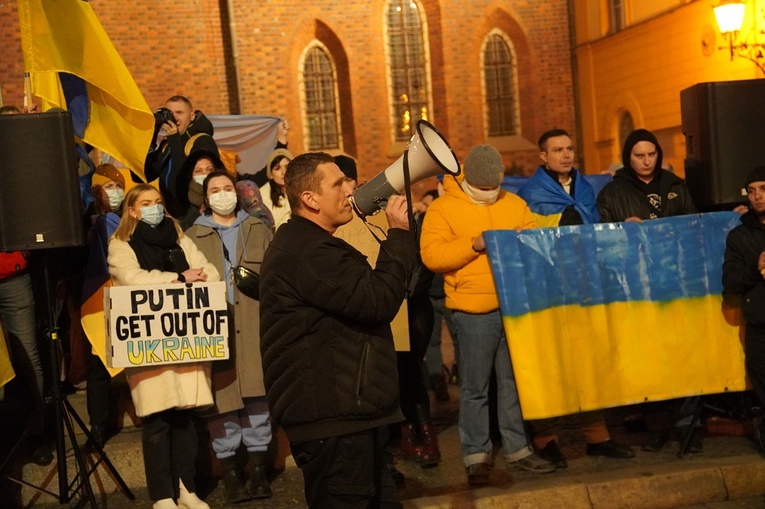 Wiec solidarności z Ukrainą we Wrocławiu