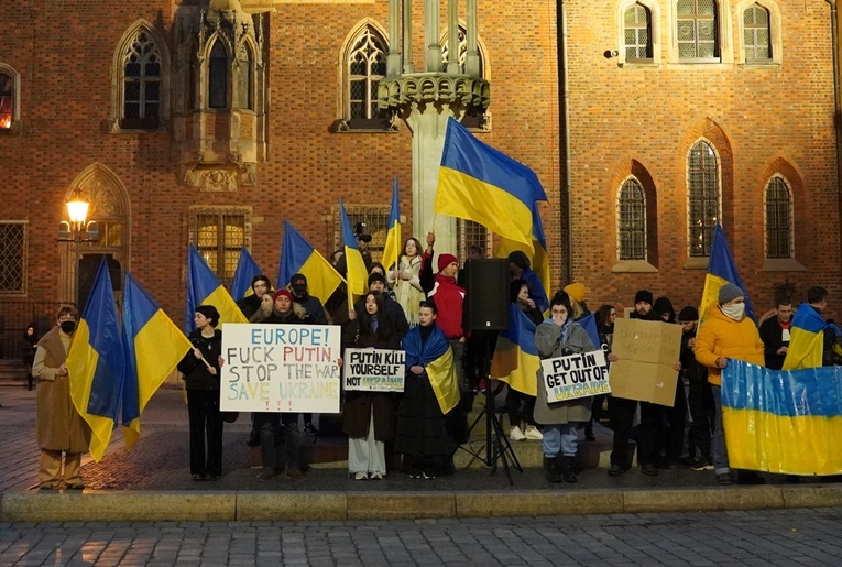 Wiec solidarności z Ukrainą we Wrocławiu