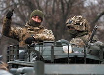 Ukraińscy żołnierze  w okolicy Ługańska.