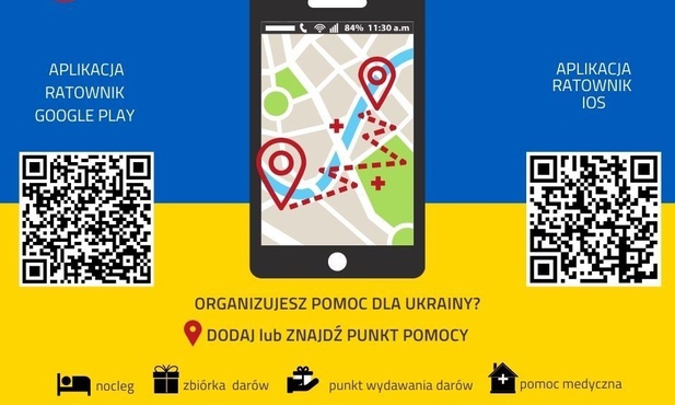 Aplikacja Ratownik pomaga uchodźcom