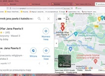 "Pomnik Ofiar Jana Pawła II" - fałszywe określenie w Mapach Googla