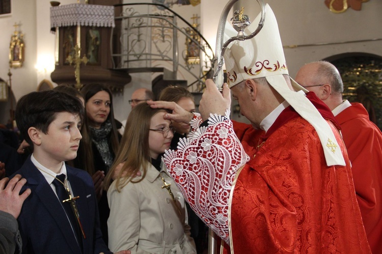 Książnice. Poświęcenie odnowionej drogi krzyżowej i bierzmowanie