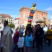 Procesja z palmami ulicami Starego Miasta.