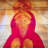 Wyjątkowe przedstawienie św. Krzysztofa z zasłoniętymi przez Chrystusa oczami.