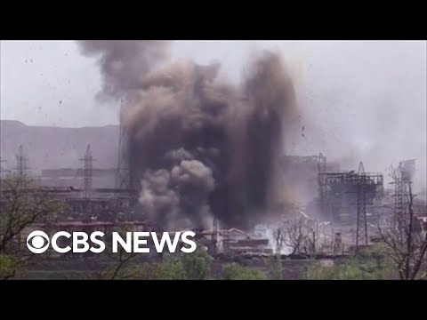 Explosion rocks Azovstal steelworks in Mariupol, Ukraine