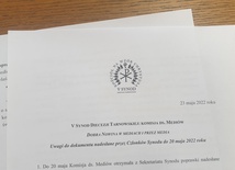 Komunikat z XLII posiedzenia Komisji Głównej V Synodu Diecezji Tarnowskiej