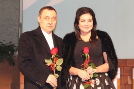 Alicja Węgorzewska - gość festiwalu i Robert Grudzień dyrektor wydarzenia.