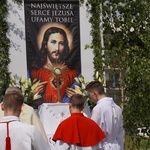 Procesja eucharystyczna z wrocławskiego Kozanowa na Pilczyce z kwietnymi dywanami