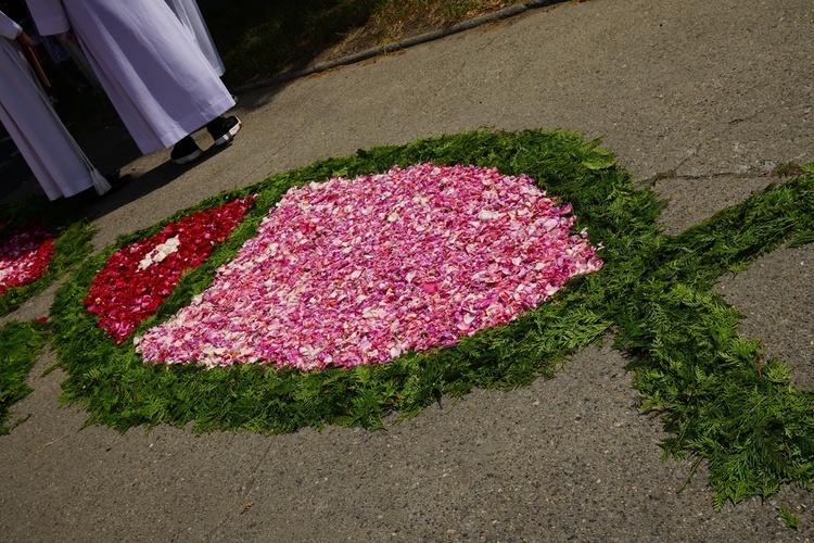 Wrocław-Kozanów. Kwietne dywany i 25. rocznica 46. Międzynarodowego Kongresu Eucharystycznego