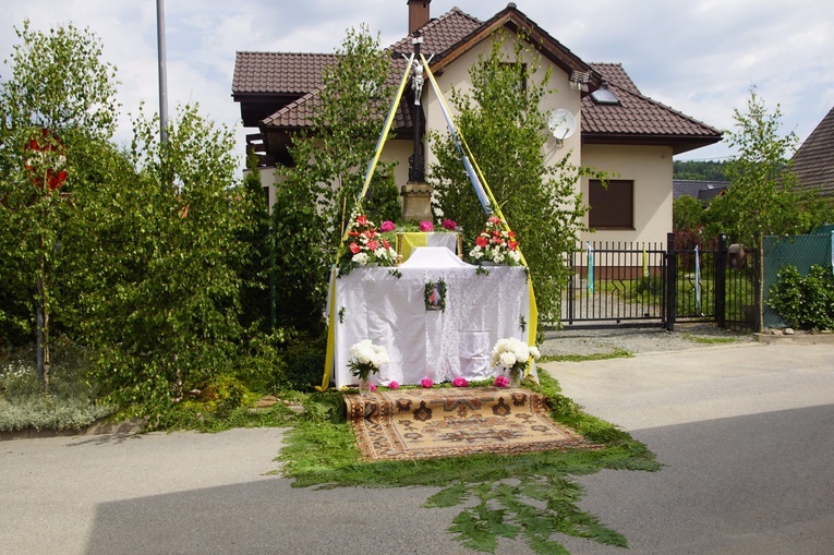 Procesja eucharystyczna w Kudowie-Zdroju z bp. Adamem Bałabuchem