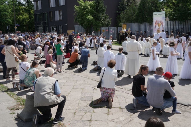 Pan Jezus na kwietnych dywanach. Boże Ciało na Kamionku