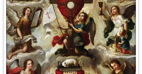 Miguel Cabrera
Alegoria Eucharystii
olej na blasze, 1750
Muzeum Andrésa Blaistena Meksyk