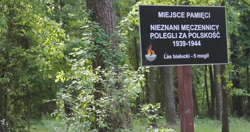 W Lesie Białuckim w miejscu, gdzie już wiemy, że spoczywają prochy co najmniej 8 tys. pomordowanych, m.in. stoją informacyjne tablice.