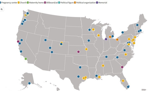 USA: Interaktywna mapa agresji proaborcjonistów