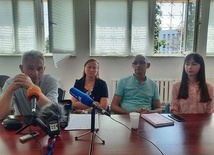 Ks. Mietek Puzewicz, Justyna Orłowska, Jerzy Brożyna i Natalia Piankovska.