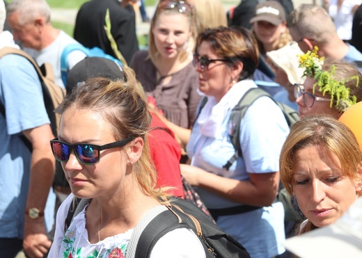 Powitanie 31. Pielgrzymki Diecezji Bielsko-Żywieckiej na Jasną Górę - grup z Wilamowic - 2022